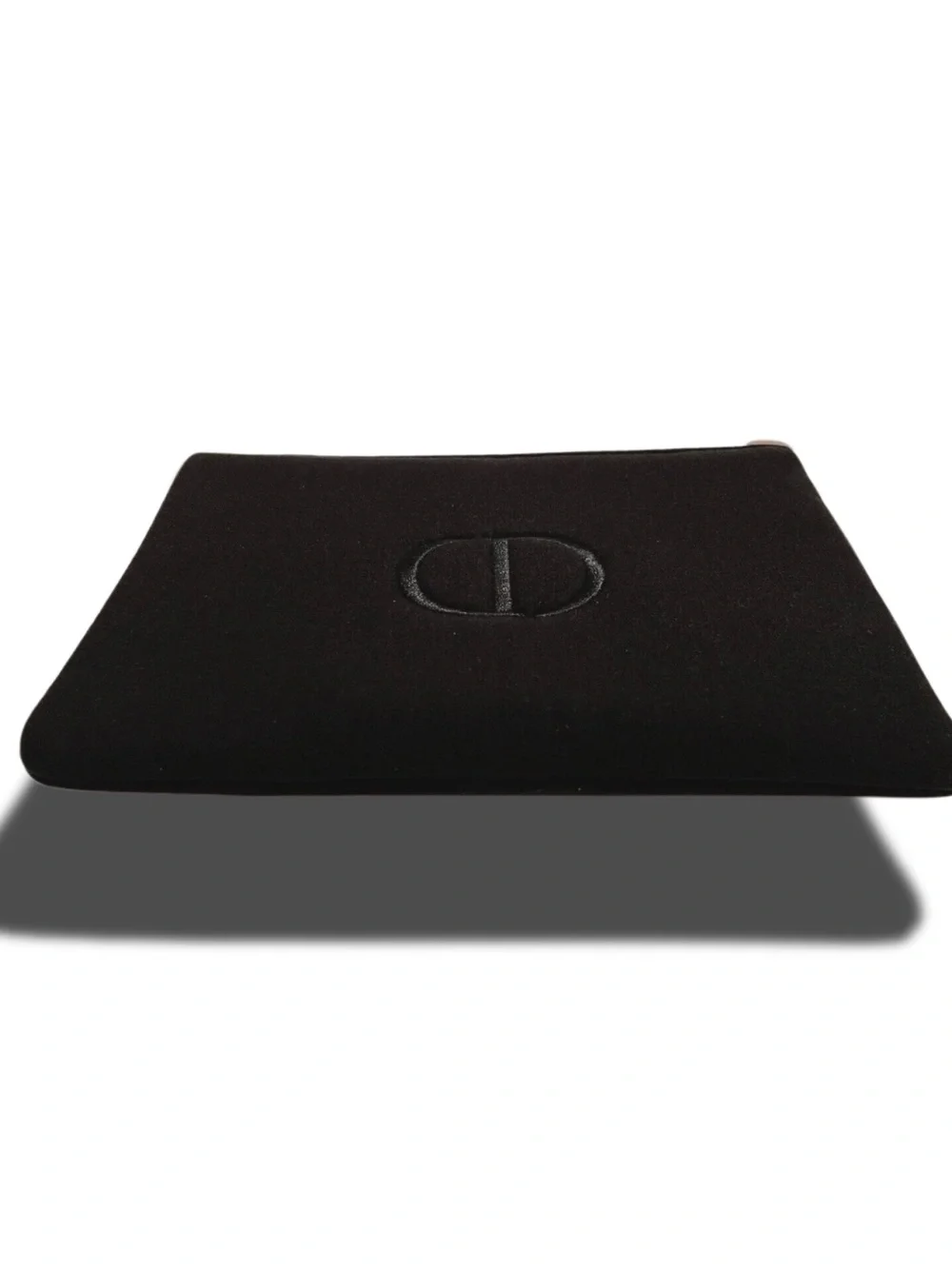 Dior Black Embroidered CD Canvas Clutch